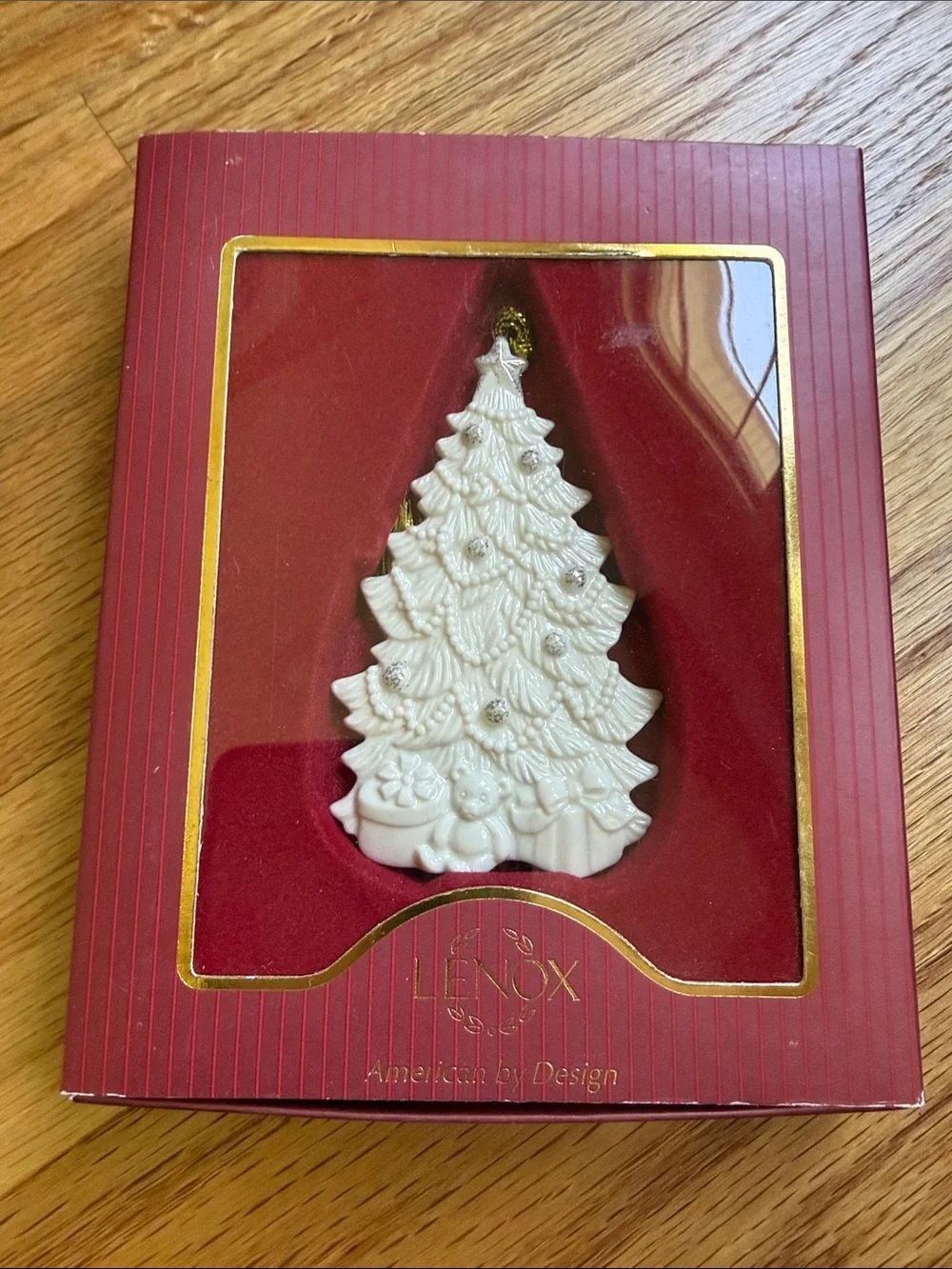 Lenox Porcelain Christmas Tree with Presents Ornament new in box